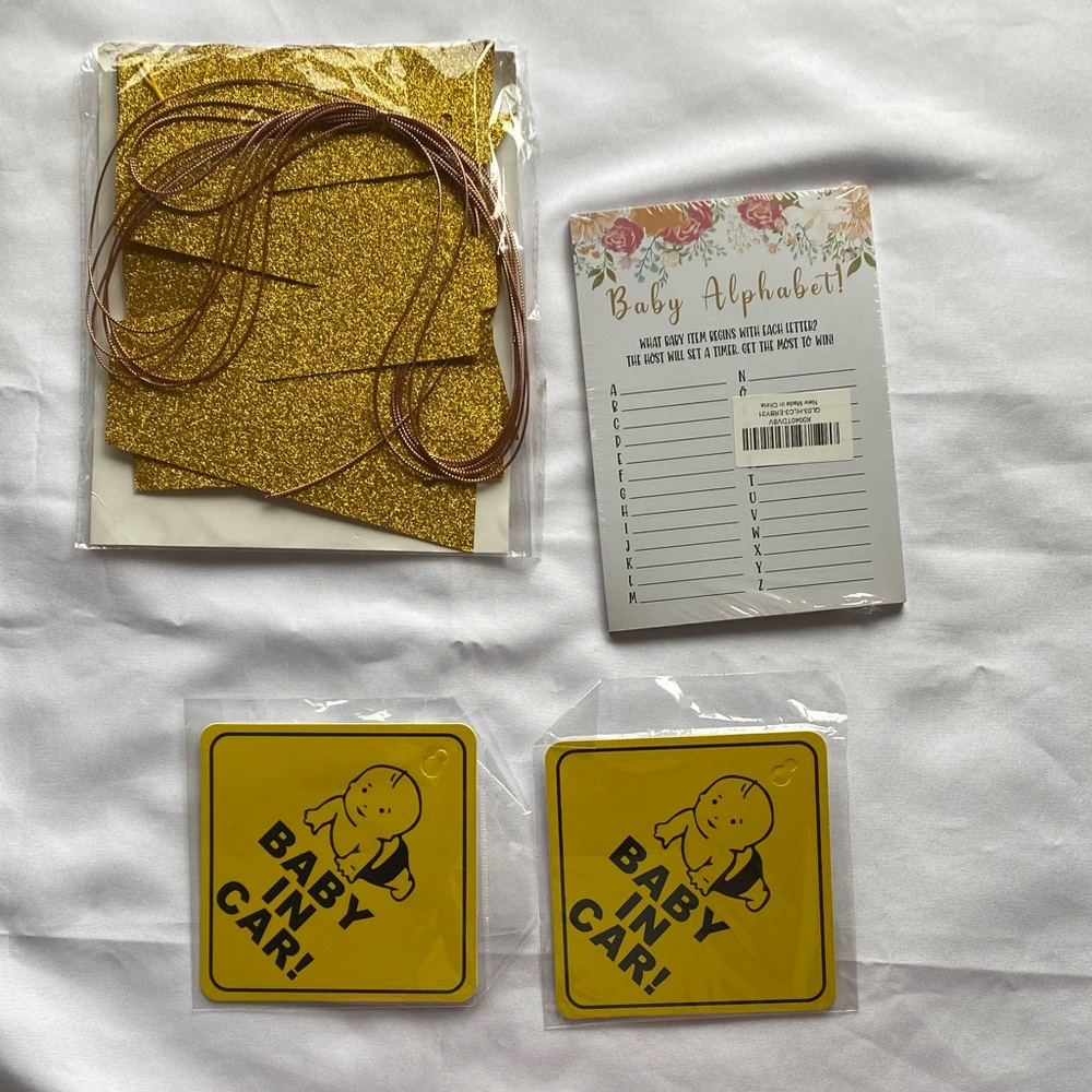 Yellow Baby Car Sign Set
